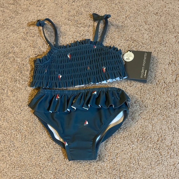 New dark blue sail boats Modern Moments Baby swim wear 18M - Picture 1 of 4